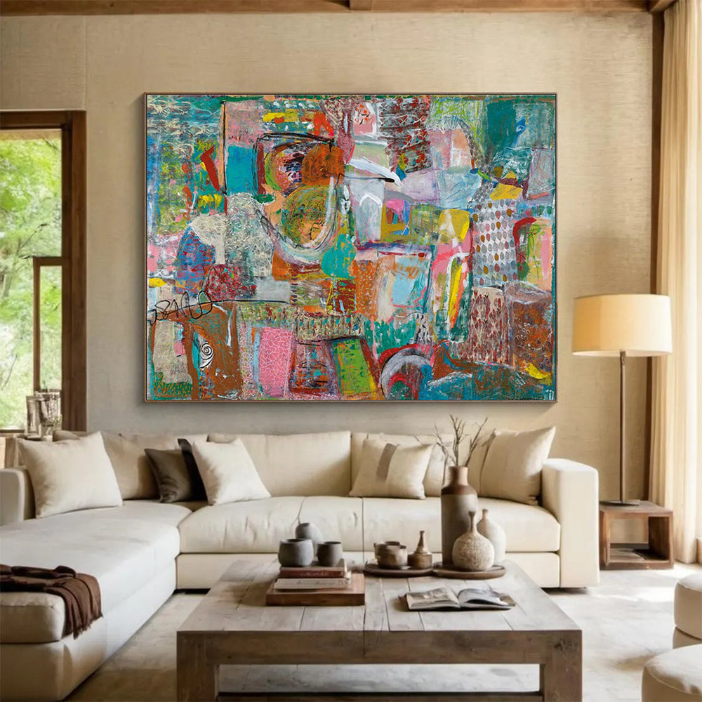 Mixed - Media Abstract Painting for Creative Studio Decor YHT236