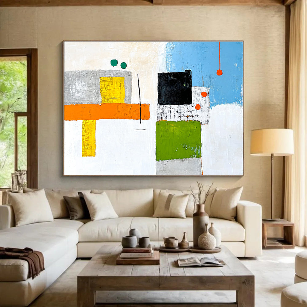 Color - Block Abstract Painting with Vibrant Geometric Shapes ABS258