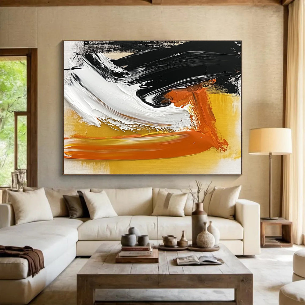 Bold Color Stroke Abstract Painting with Dynamic Contrast WINK816
