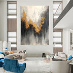 Gold - Wave Abstract Painting for Coastal - Inspired Spas GAB0861