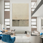 Minimalist Grey and White Abstract Painting with Subtle Marks GAB0075