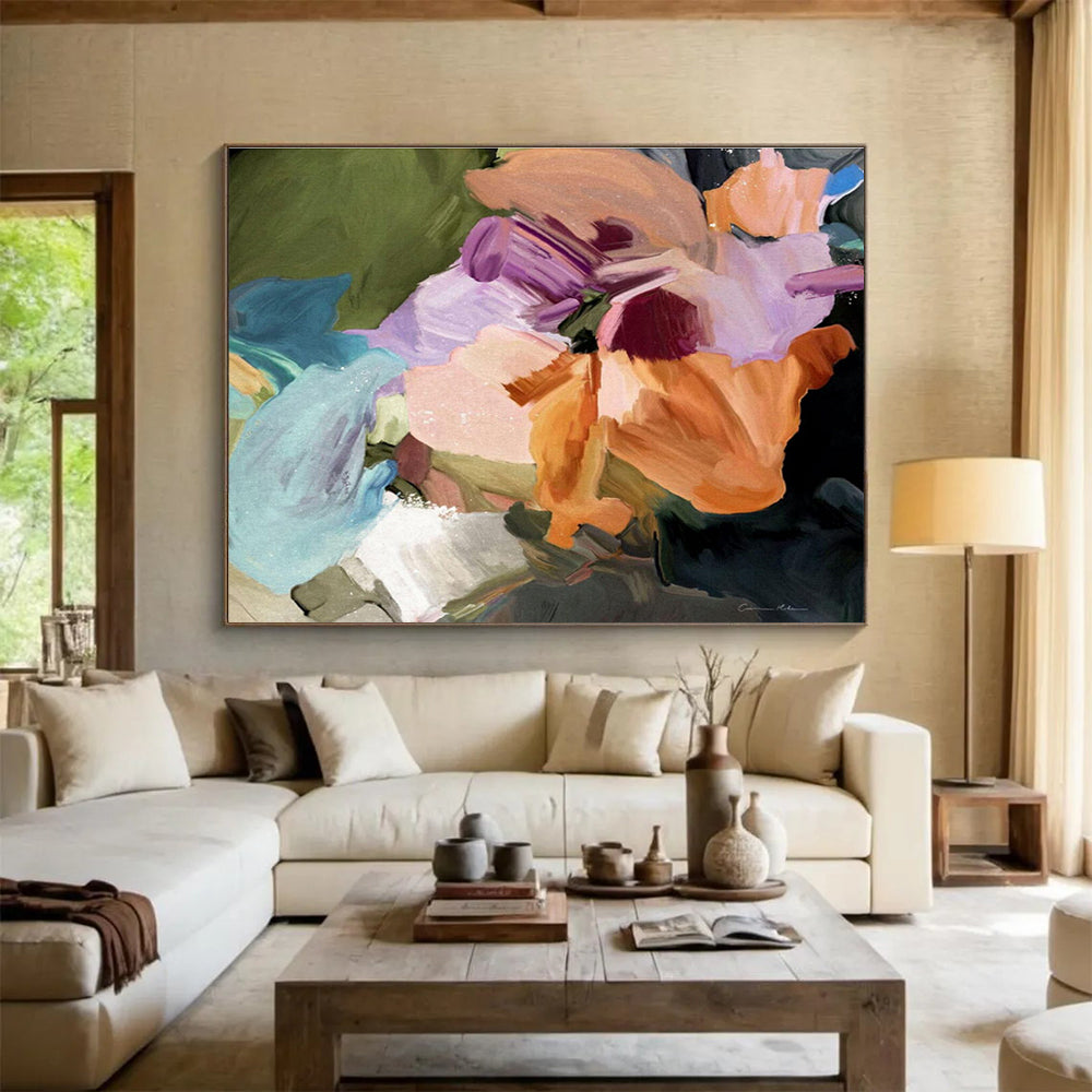 Colorful Flower Abstract Painting for Garden - Themed Tea Rooms YHT406