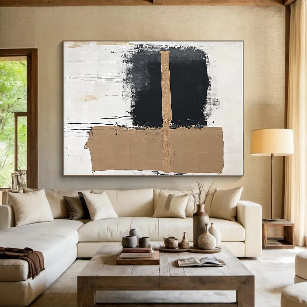 Mixed - Media Abstract Painting with Textural Contrast WINK821