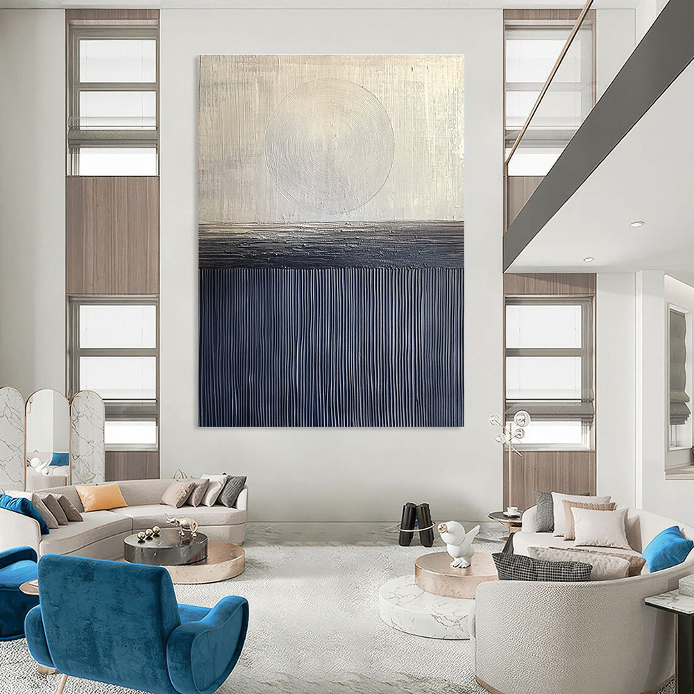 Silver and Black Textured Layers Painting of Industrial Chic GAB0166