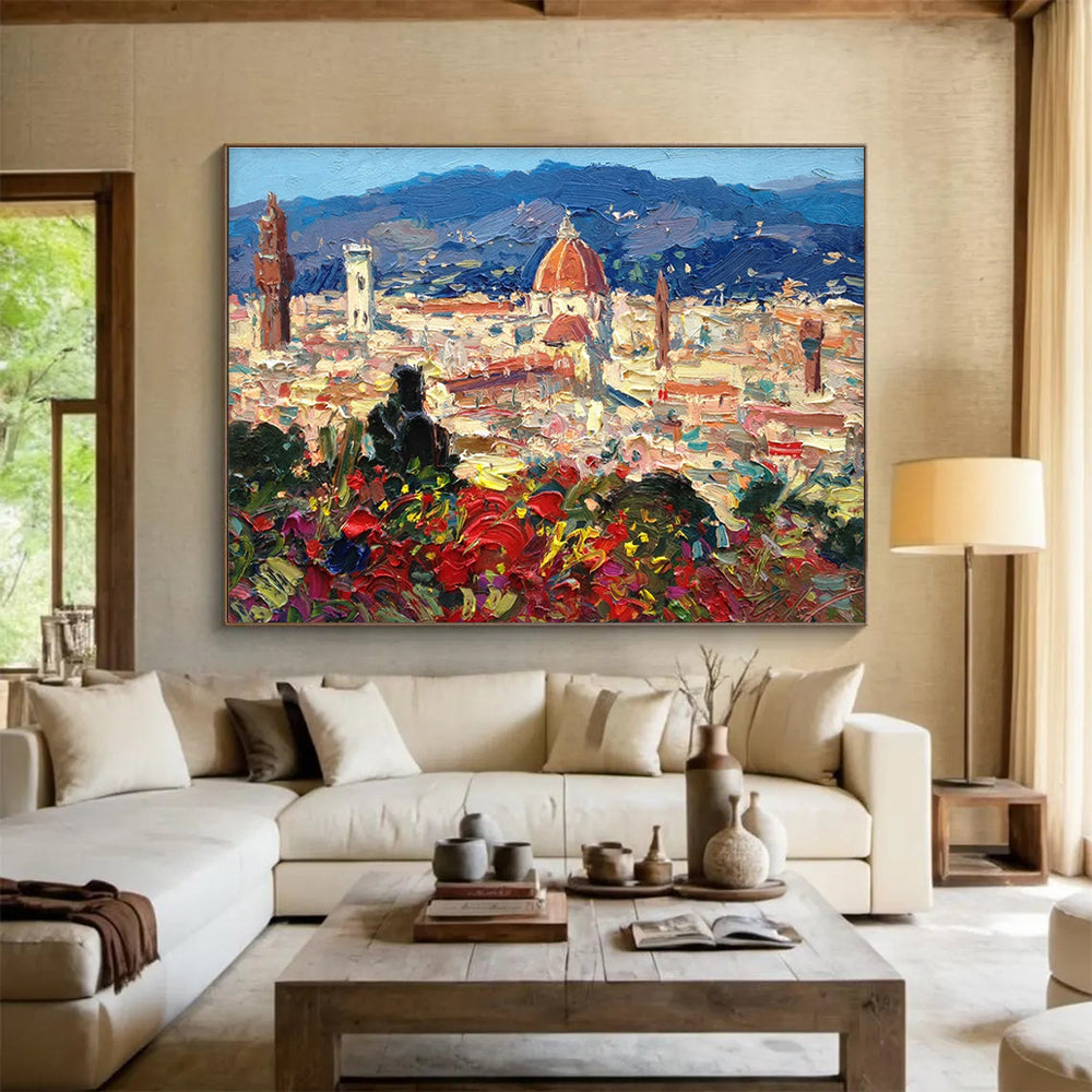 Florence Cityscape Abstract Painting for Art Galleries in Cultural Districts YHT463