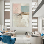 Collage - Style Flower Abstract Painting for Eclectic Home Offices GAB1306