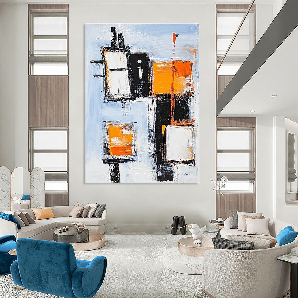 Color Block and Line Abstract Painting for Modern Art School Classrooms GAB1196