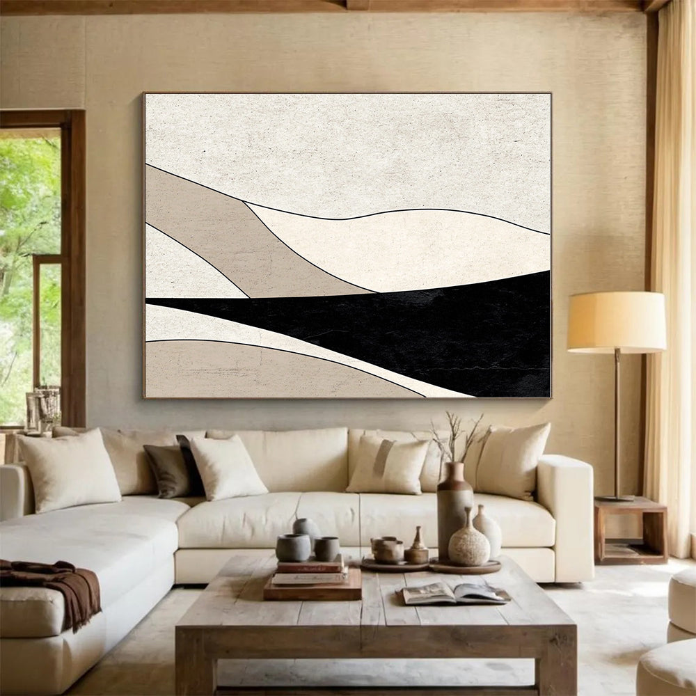 Minimalist Curved Lines Abstract Painting with Gentle Flow WINK058