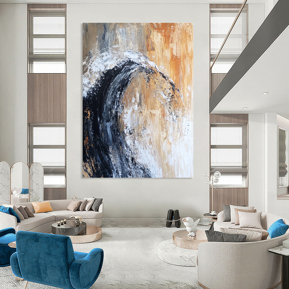 Wave Abstract Painting for Coastal - Themed Restaurants GAB1037