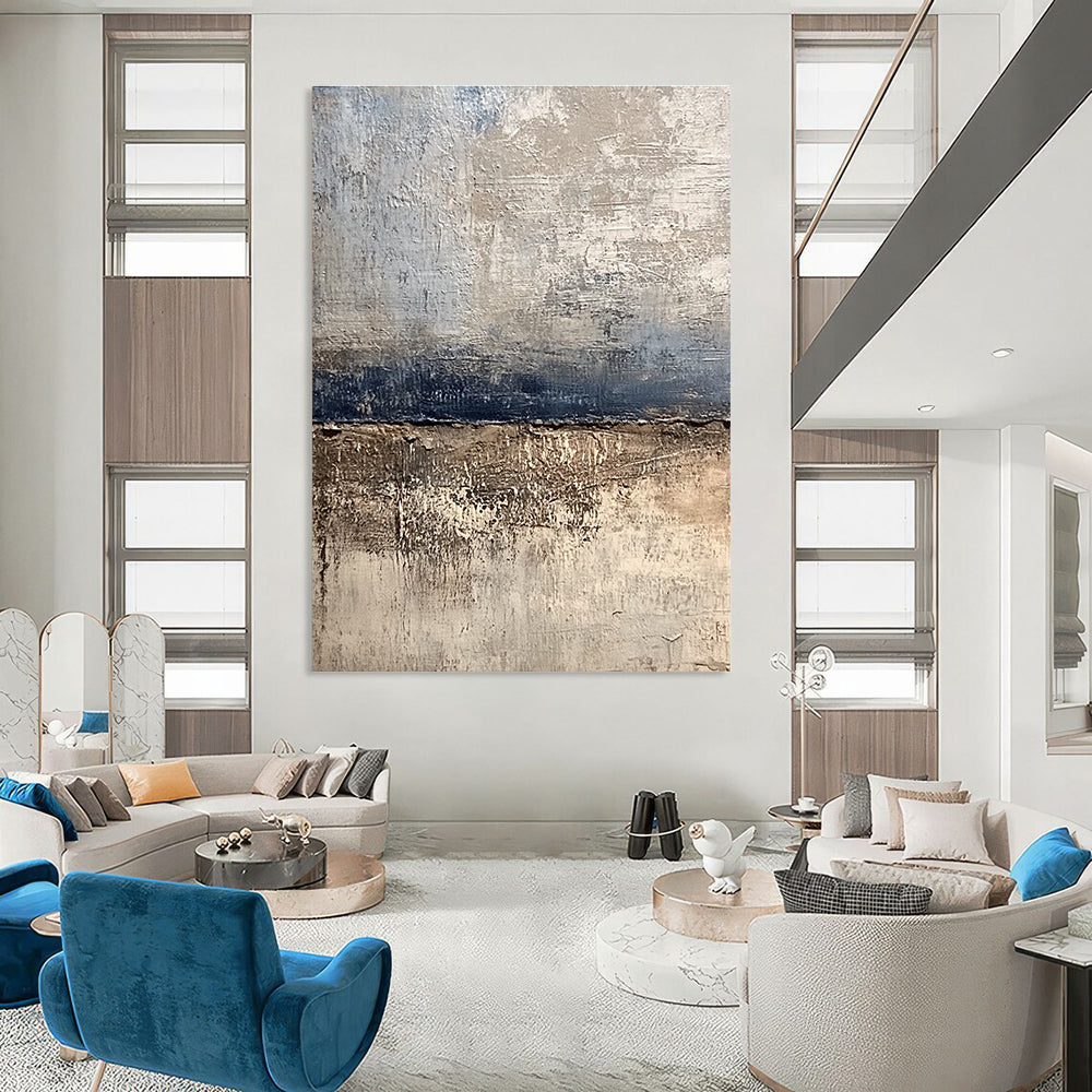 Textured Neutral Stripes - Subtle Abstract Landscape Art GAB0446
