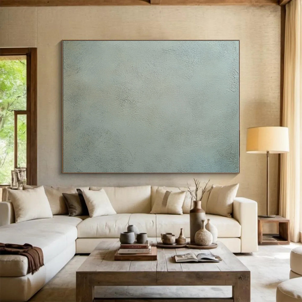 Light Green Textured Surface Abstract Painting with Subtle Freshness WINK100