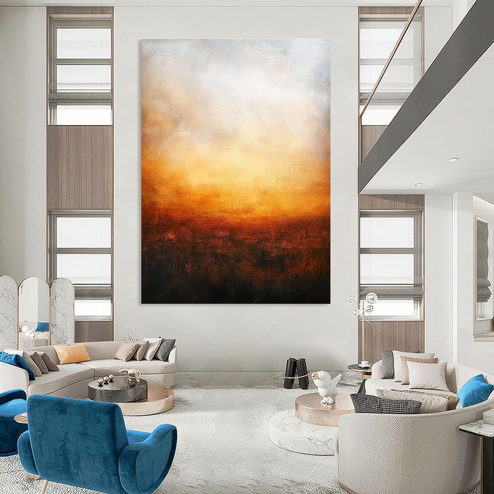 Warm Horizon Abstract Painting for Cozy - Styled Lounges GAB1064