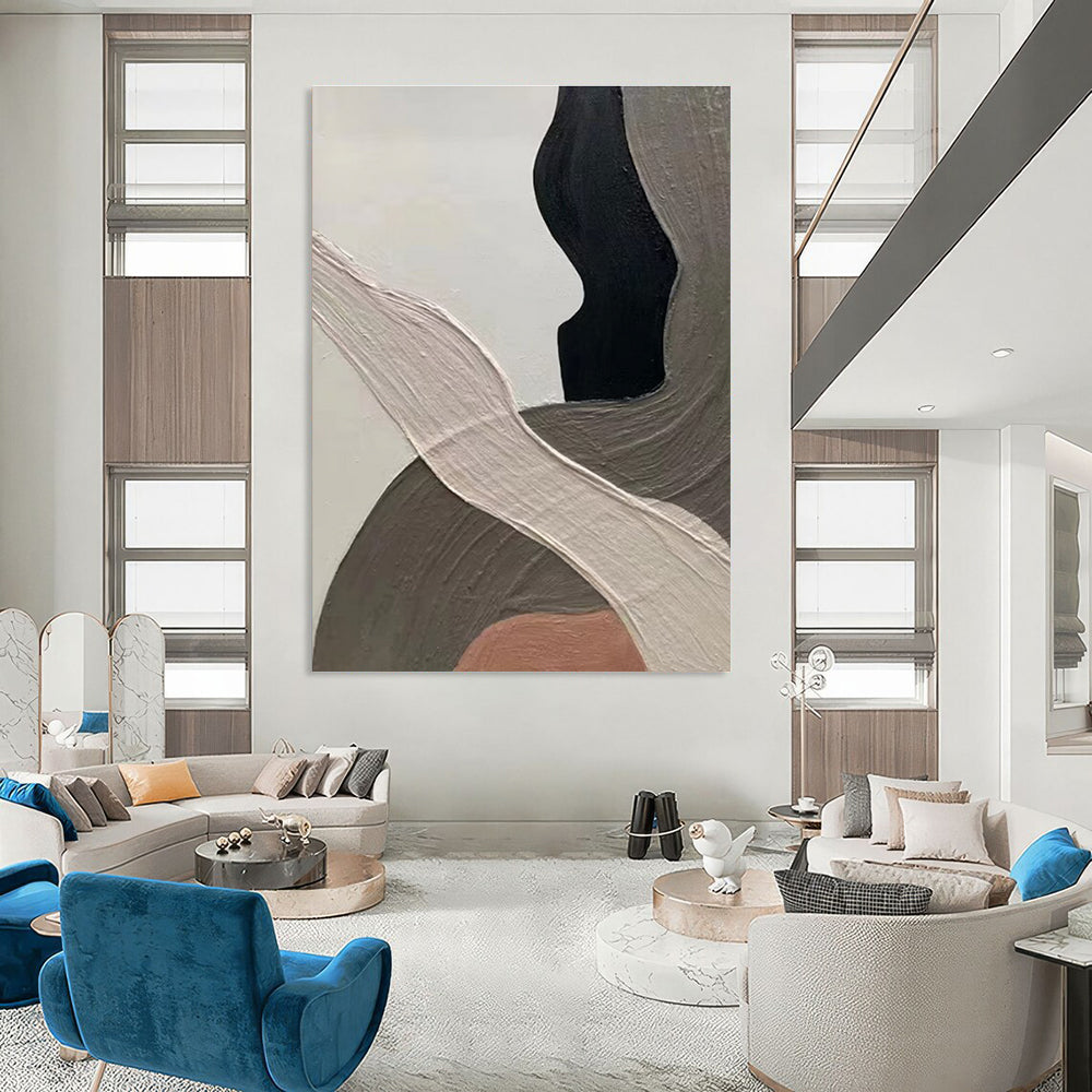 Close - Up Color - Block Abstract Painting for Modern Art Studios HENG523