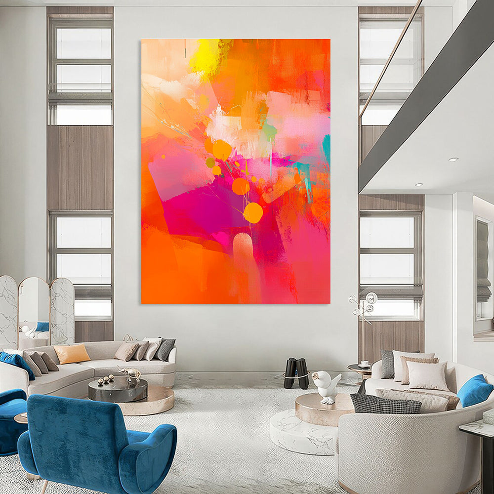 Vivid Abstract Flower - Inspired Painting in Bold Colors GAB0666