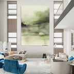 Misty Green Watercolor - Serene Landscape Abstract Art GAB0508