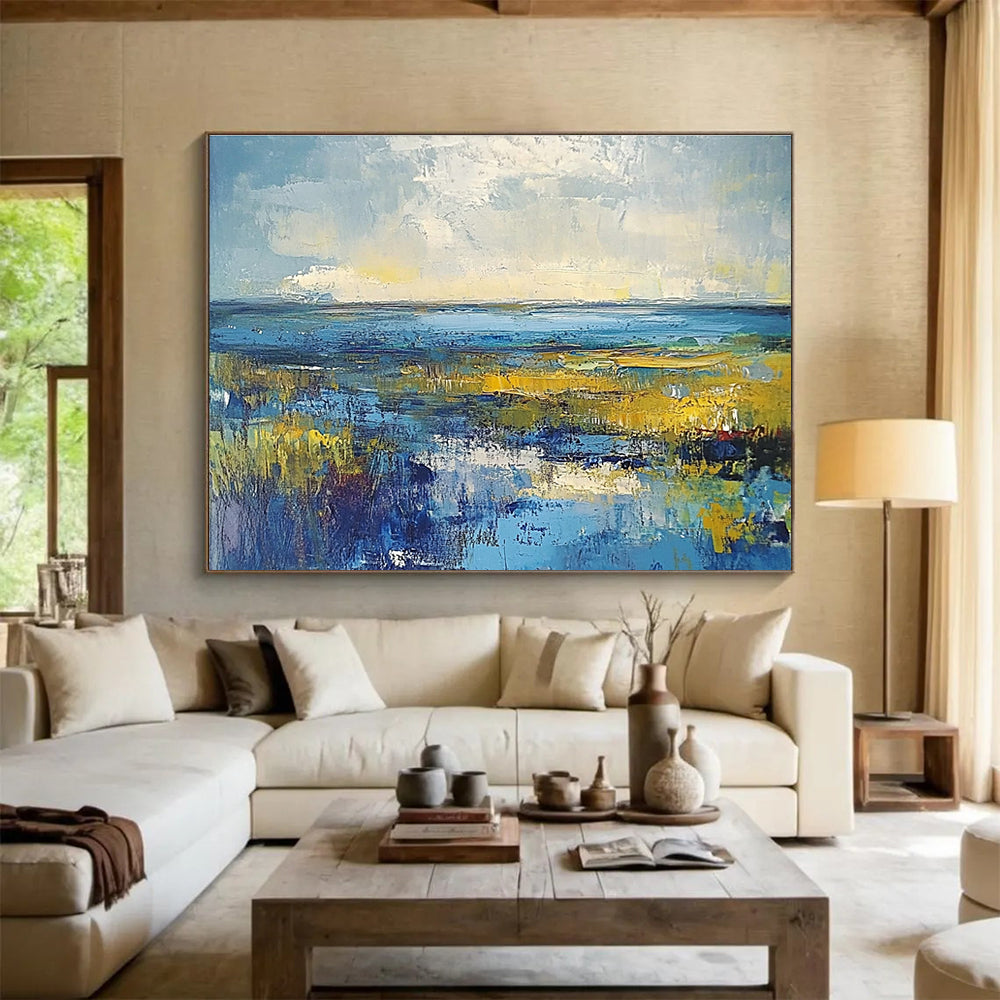 Vibrant Coastal Wetland Abstract Painting ABS232