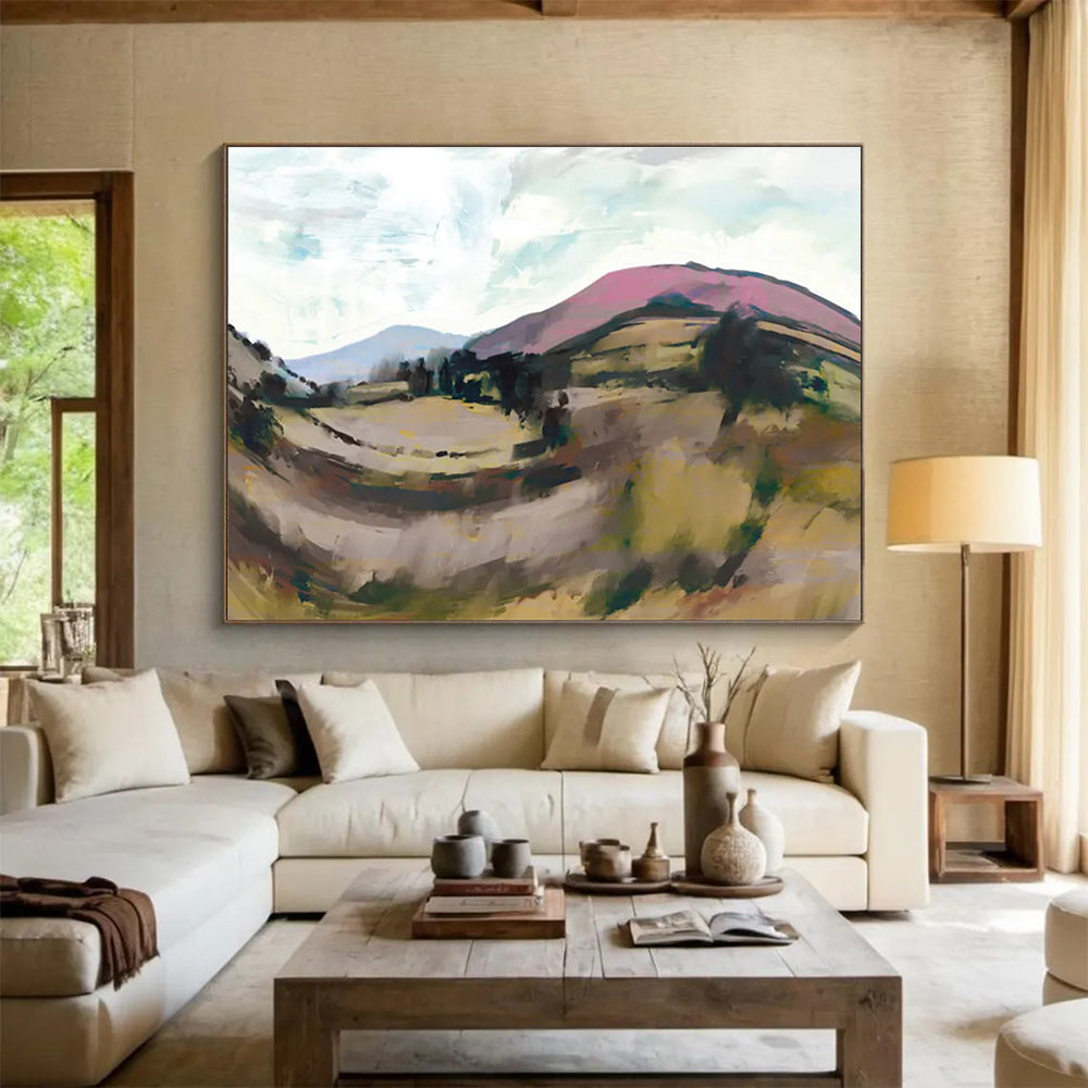 Colorful Mountain Abstract Painting for Adventure - Themed Spaces YHT126