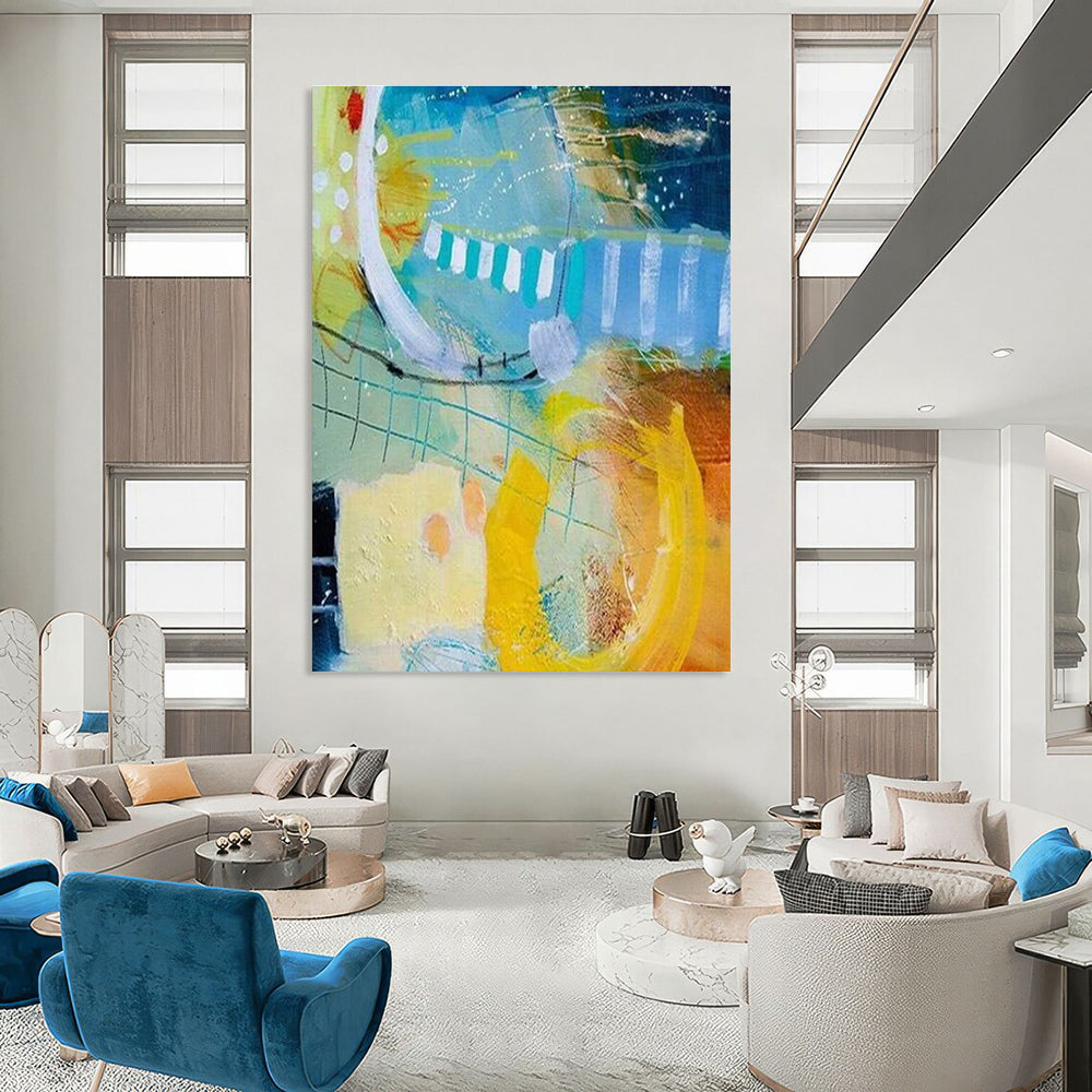 Colorful Whimsical Abstract Painting for Playful Interiors HENG409