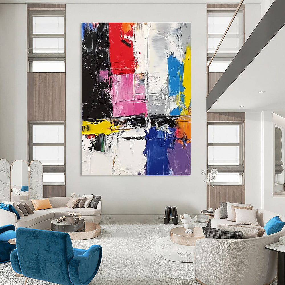 Colorful Block Abstract Painting for Modern Art Galleries GAB0977