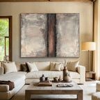 Gray and Brown Textured Divide Abstract Painting with Rustic Simplicity WINK038