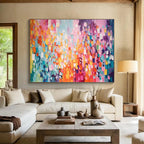 Colorful Impasto Abstract Painting for Vibrant Cafes YHT158