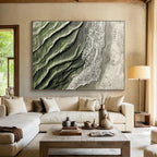 Aerial Beach Wave Patterns Abstract Painting with Natural Rhythms ABS574