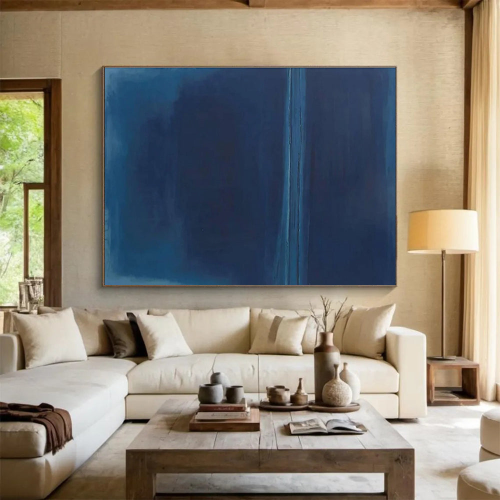 Simple Blue Abstract Painting for Minimalist Art Galleries YHT273