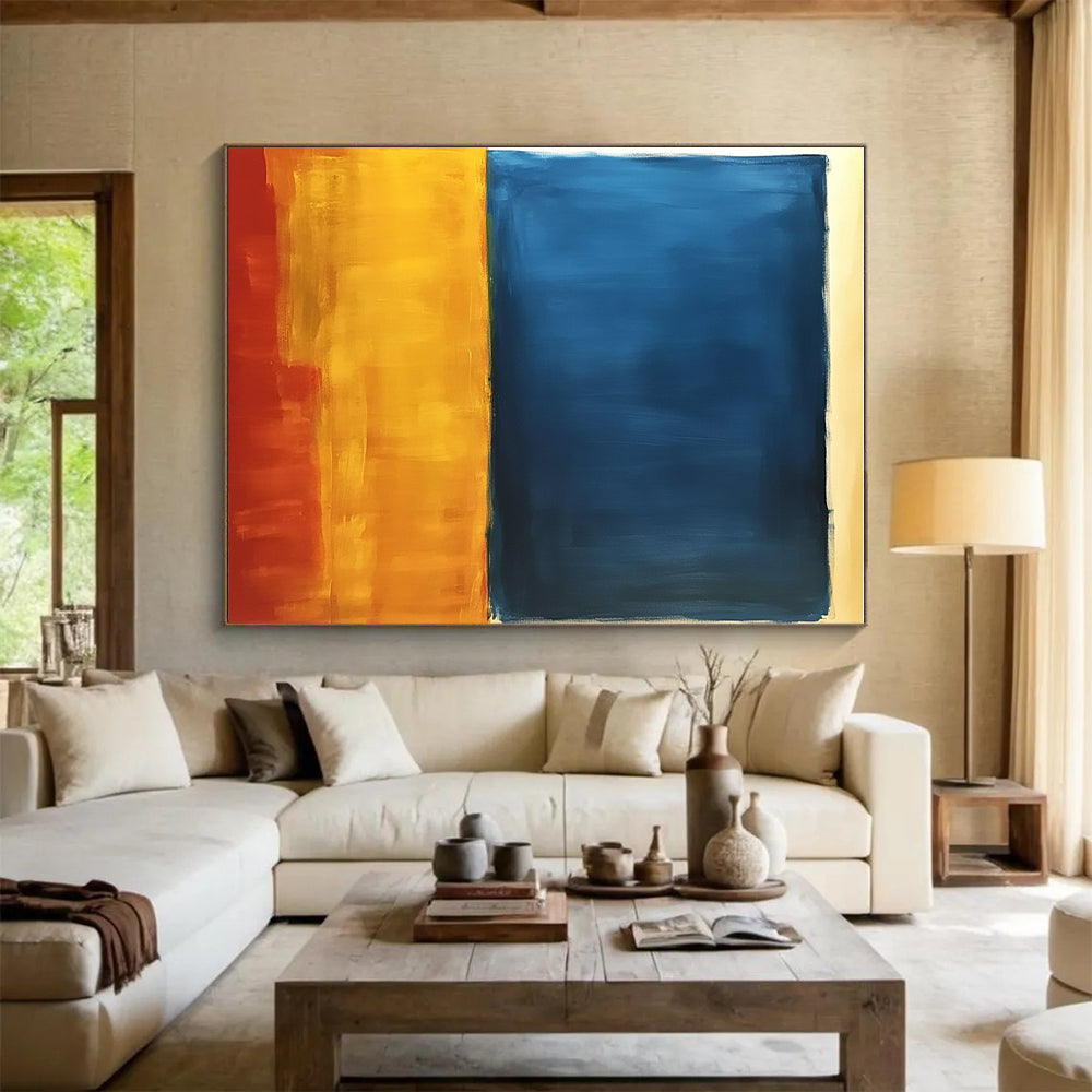 Blue and Yellow Horizon Abstract Painting with Calm Simplicity WINK221