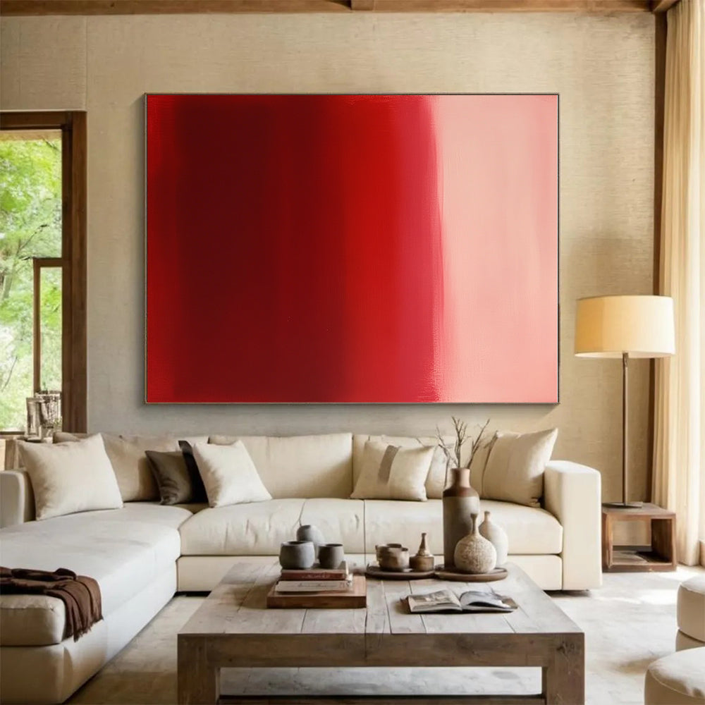 Red Gradient Abstraction Painting with Intense Emotion WINK167