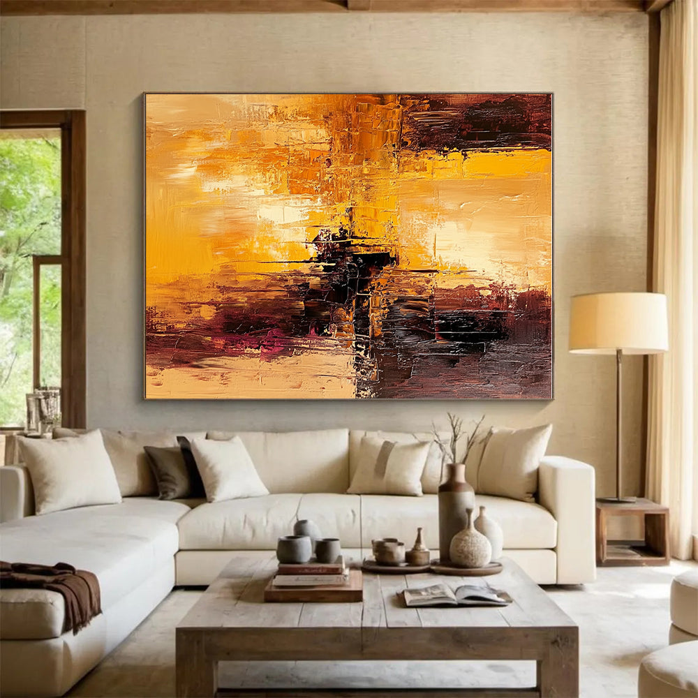 Warm Tones Abstract Painting with Fiery Energy WINK765