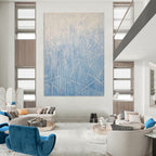 Blue Grass Abstract Painting for Minimalist Bathrooms GAB0776