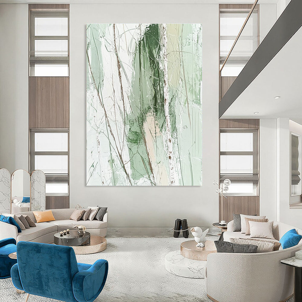 Green Tree Abstract Painting for Nature - Inspired Bedrooms GAB0752