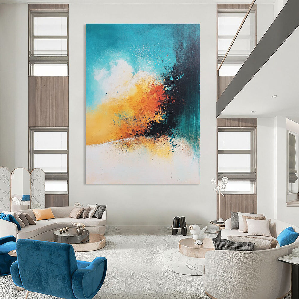 Colorful Abstract Burst Painting for Creative Workspaces GAB1116