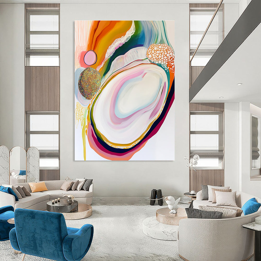 Colorful Abstract Agate Painting for Trendy Boutiques GAB1135