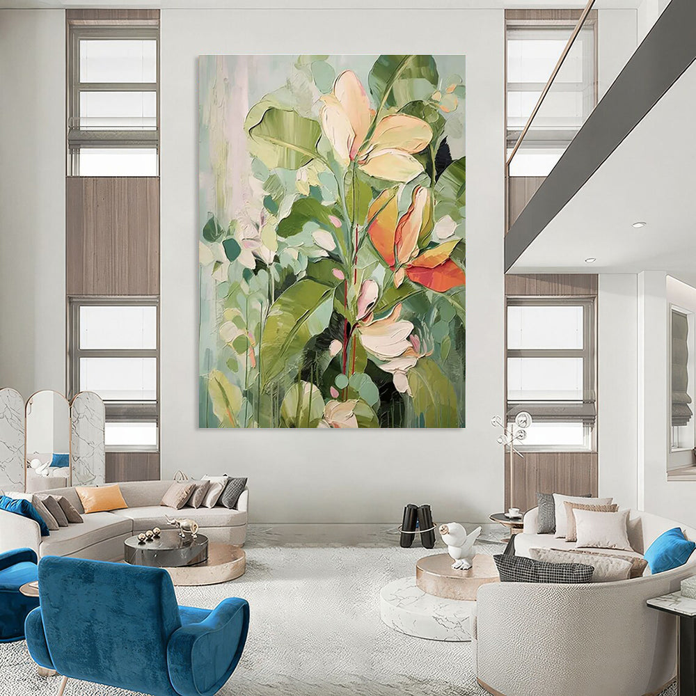 Tropical Floral Bunch Abstract Painting for Coastal Home Verandas HENG083