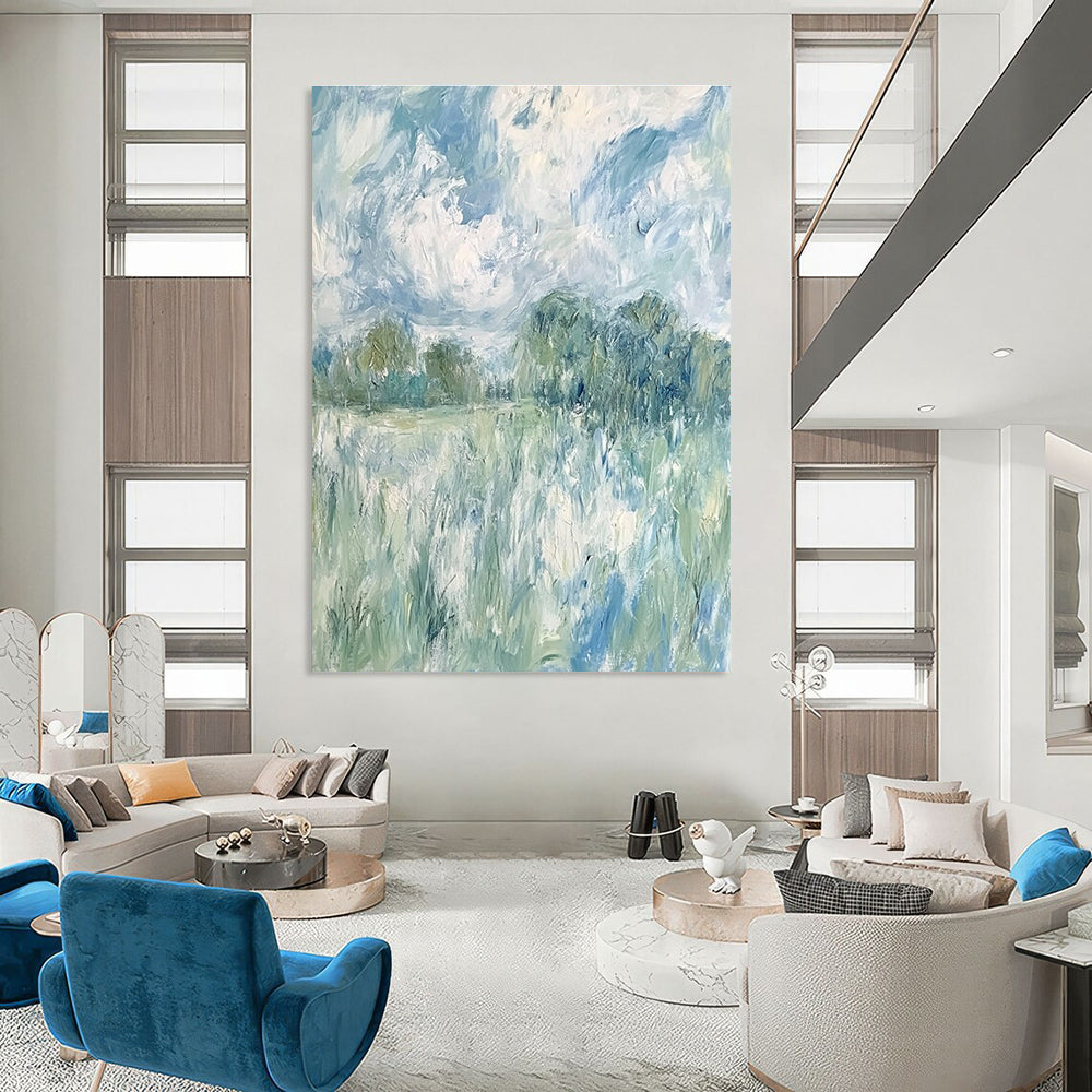 Impressionistic Field Abstract Painting for Country - Style Cafes GAB0815