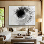 Black and White Circular Texture - Depth in Minimalism ABS027