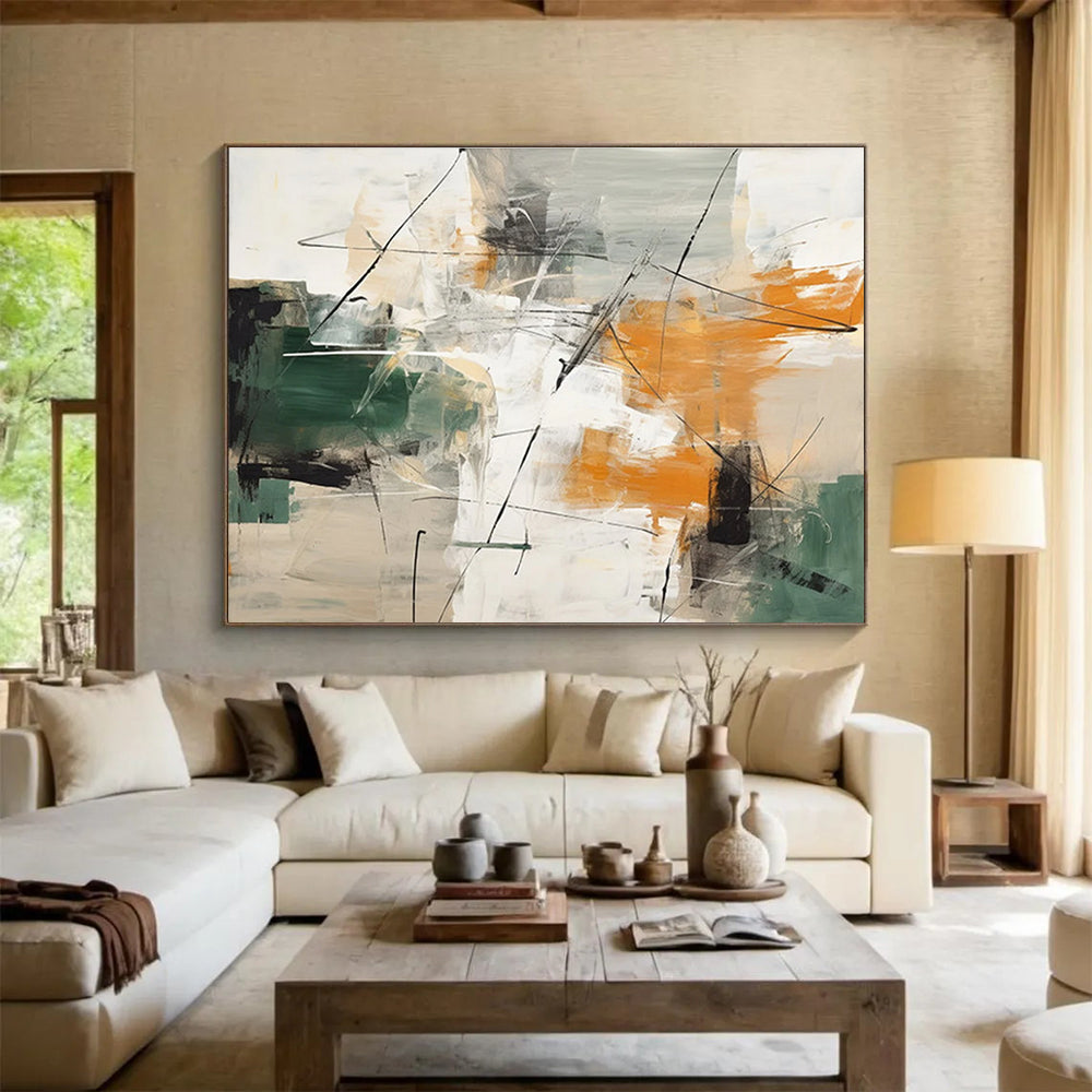 Multi - Color Abstract Painting for Vibrant Spaces YHT099