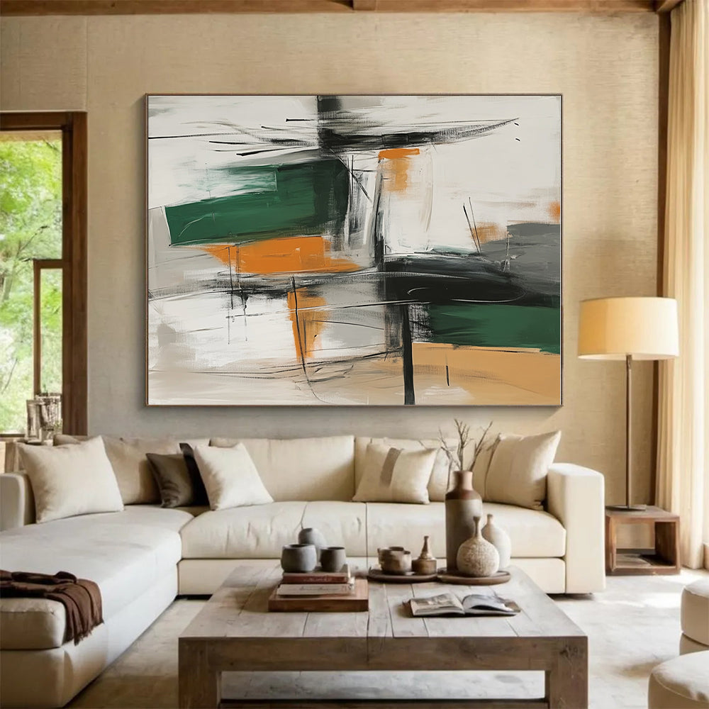 Minimalist Line Abstract Painting with Subtle Tones WINK817
