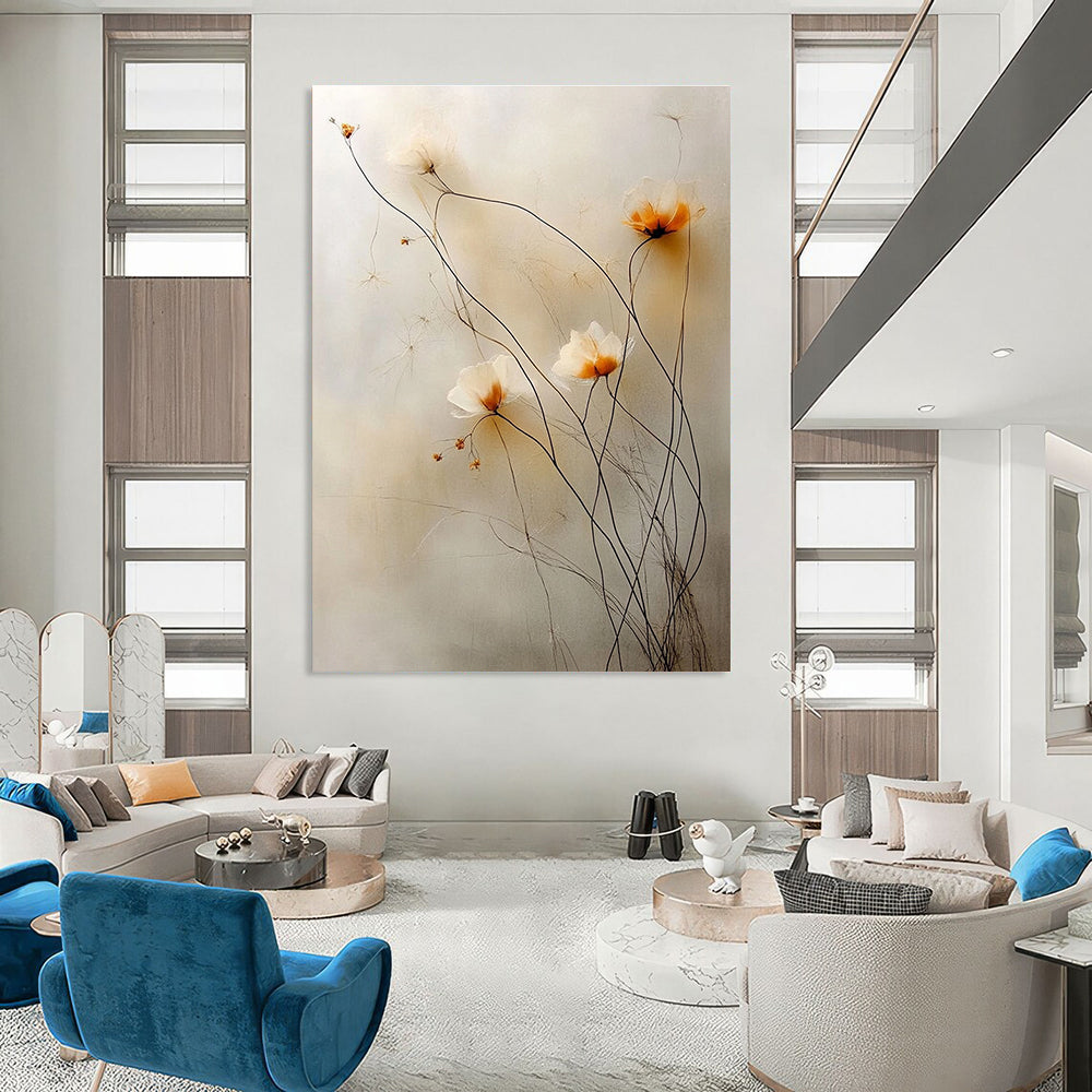 Delicate Flower Stems - Minimalist Botanical Abstract Art GAB0497