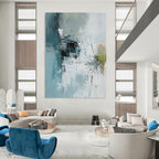Blue and Gray Abstract Painting for Modern - Styled Offices GAB1057