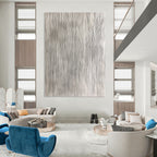 Grey Wavy Lines Minimalist Abstract Painting for Calm Spaces GAB1471