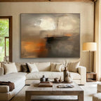 Gray - Orange Abstract Painting with Muted Drama WINK531