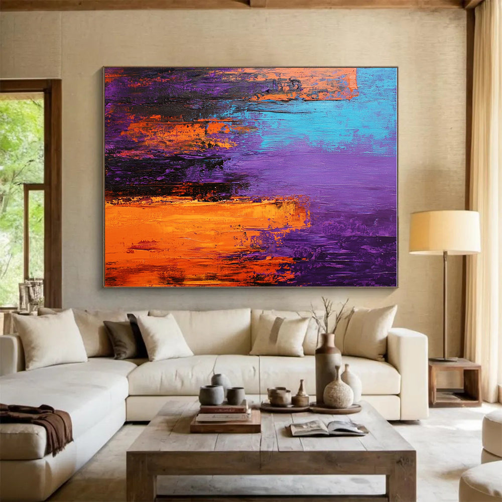 Purple Orange City Abstract Painting with Urban Energy WINK571