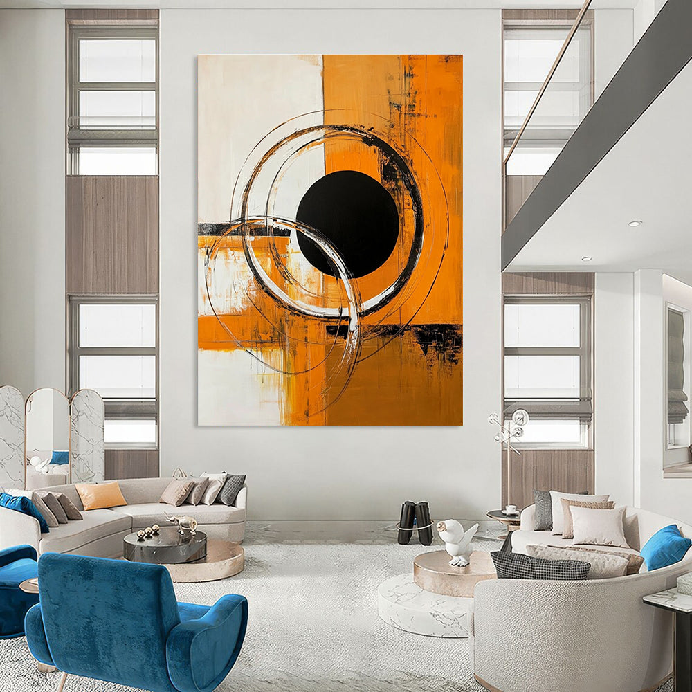 Dynamic Circular Art Abstract Painting for Modern Corporate Spaces GAB1399