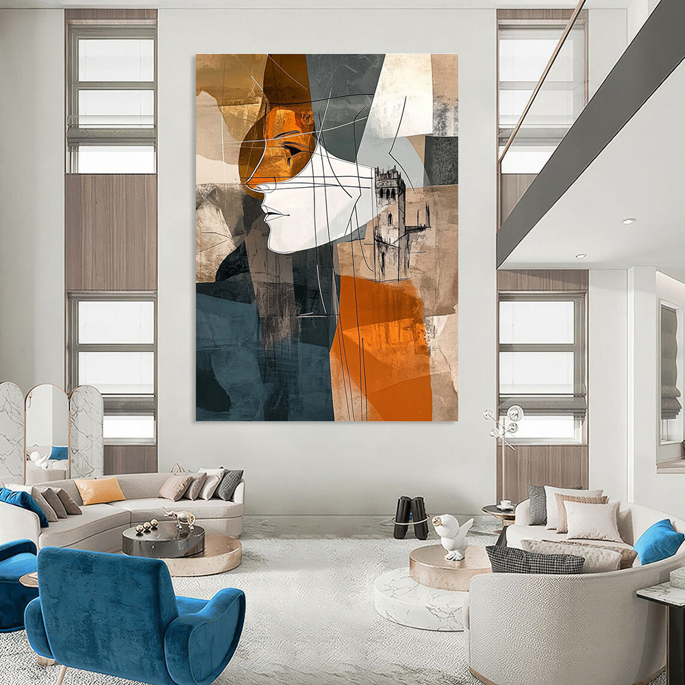 Abstract Portrait Collage Painting for Art - Centric Hallways GAB1026