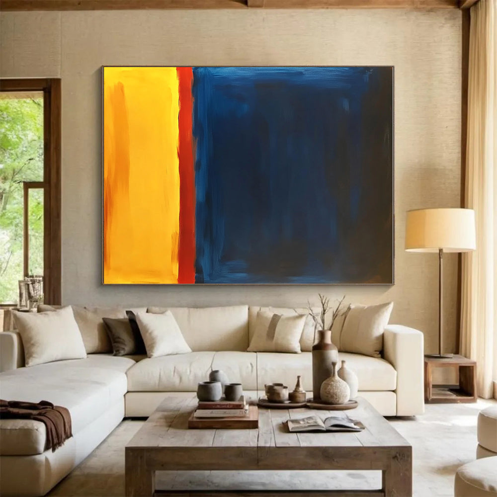 Blue Red Yellow Abstract Painting with Color Block Simplicity WINK544