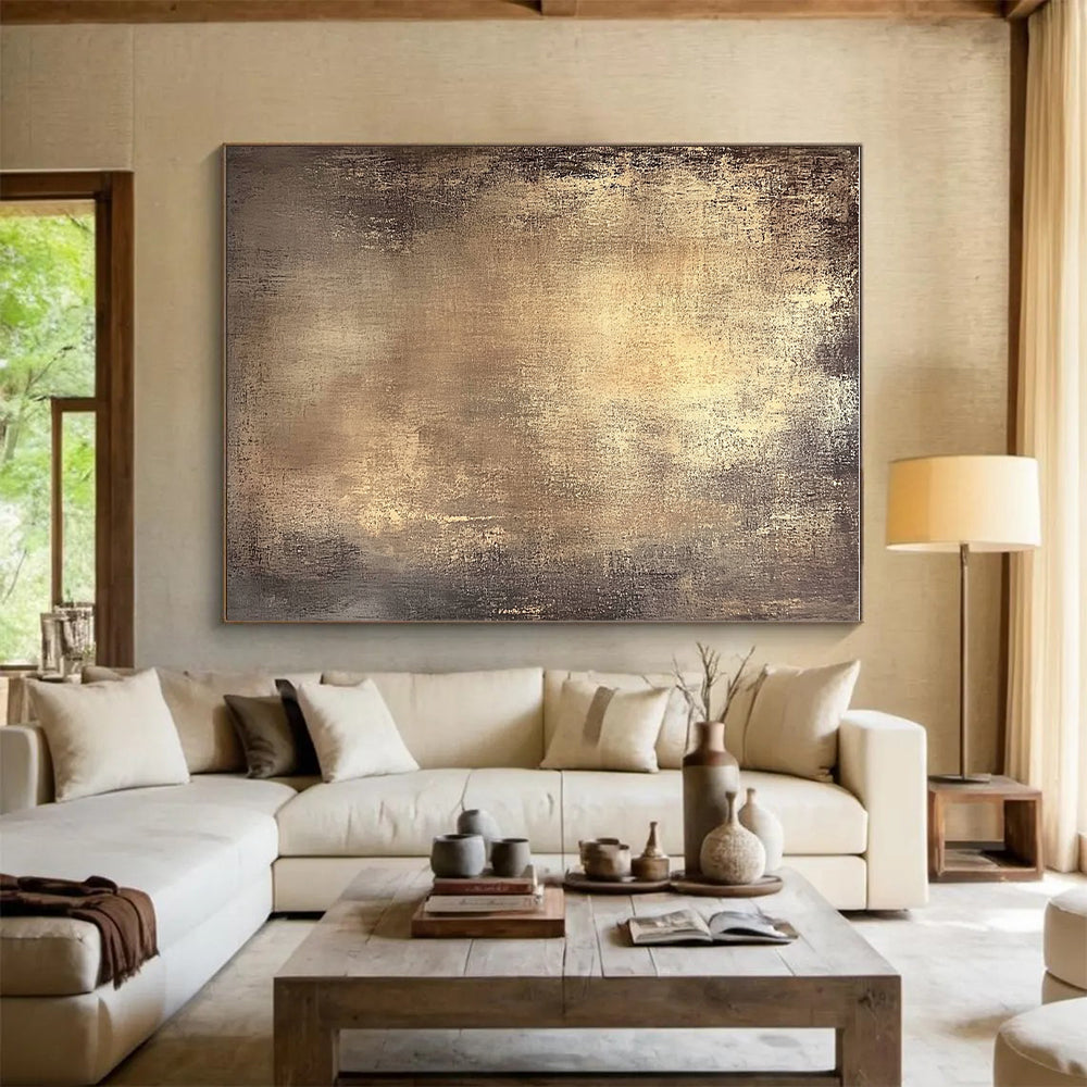 Gold Textured Surface Abstract Painting with Subtle Luxury WINK135