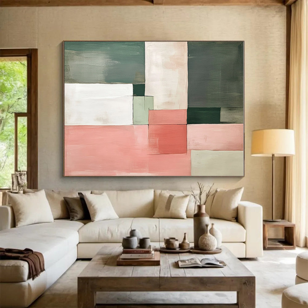 Subtle Color Blocks Abstract Painting with Calm Sophistication WINK154