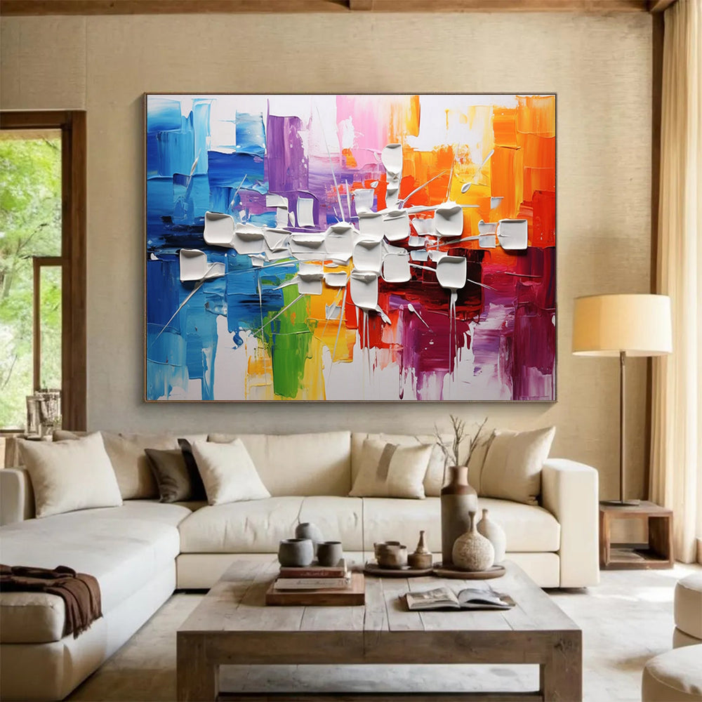 Colorful 3D Abstract Painting for Contemporary Art Galleries YHT297